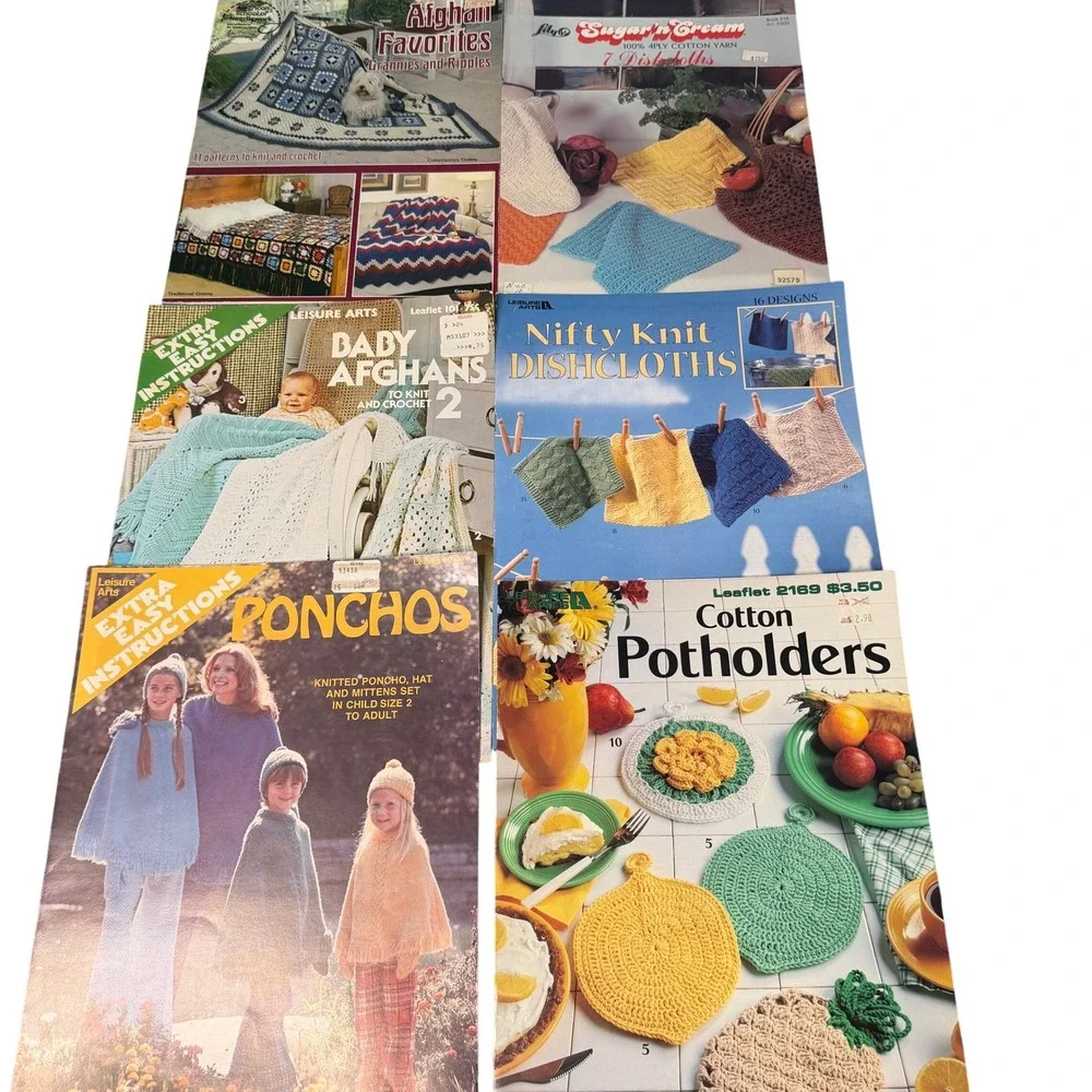 Vintage Knit Crochet Pattern Booklet Lot 33 Star Book Leisure Arts Coats Clark